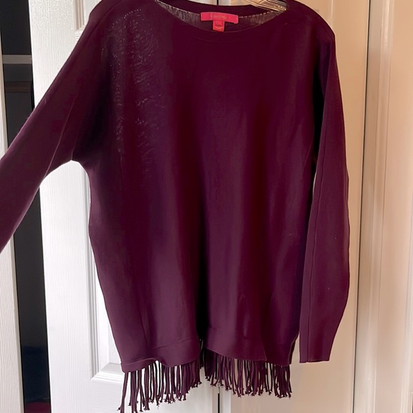 Lilly Pulitzer maroon fringe sweater - Picture 1 of 5